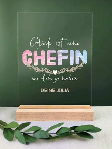 Chefin Geschenk personalisiert - Acryl Geschenk - Geburtstagsgeschenk Chefin, Beste Chefin Geschenk, Chefin Geschenk, Geschenk Chefin Weihnachten, Geschenke Für Chefin, Geburtstagsgeschenk für Chefin