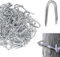 100 Pièces U Nails, Forme de U Clous, Crampon Cloture en Fer, Crampillons pour Cloture, Crampons en Acier Galvanisé, pour Filets Clôtures Bois Treillis Fil de Fer Barbelé
