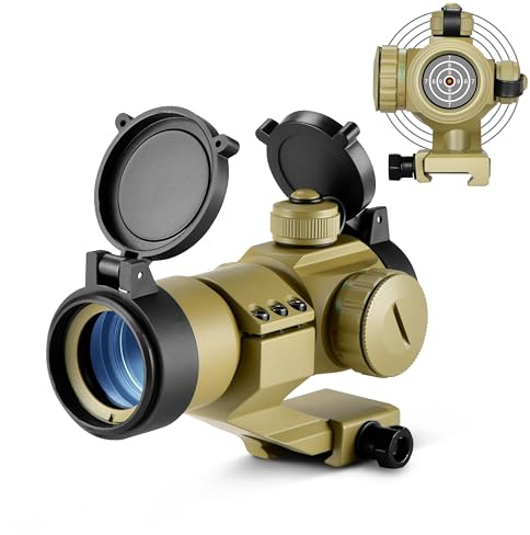 ESSLNB Red Dot Visier Airsoft Scope Leuchtpunktvisier Rotpunktvisier für 22mm/20mm Schiene mit Montage und Schutzkappe