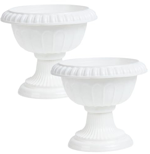 POPETPOP 4 Piezas De Maceta Romana Macetero De Estilo Vintage Plantas De Interior as De Interior Jarrones ero Alto para Exterior ero Retro a De Plástico Base
