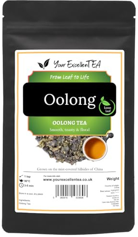 Oolong Tea Classic (100g) Chinese Leaf, Loose Tea Fujian Aromatic Floral Fruity Slightly Fermented High Caffeine Content Smooth Mellow Hand-Picked Leaves, Resealable Pouch for Freshness