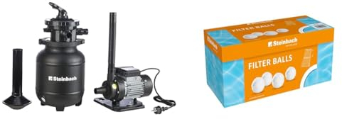 Steinbach Filteranlage Active Balls+ – 040386 – Nicht selbstsaugende Pumpe & Filter Balls – 040050 – Reinigende Filterbälle für Pools