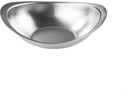 Hasaller blandningsskålar rostfritt stål djup blandningsskål kök matlagning sallad frukt servering servis skål salladsskål för blandning piskor dubbelkokande marinering (silver S)