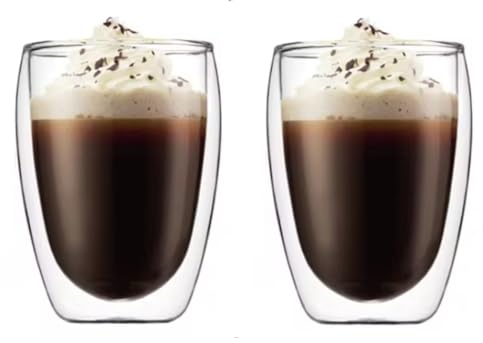 2er Set Doppelwandige Thermo Gläser Latte Macchiato Cocktail Kaffee Tee Becher 350ml