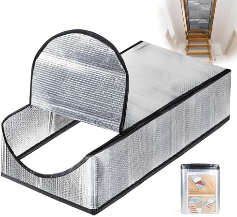 SUPAWAY Taklucka isolering vindtrappa isoleringsskydd vindskydd värmeisolering luftkudde aluminiumfolie brandsäker vattentät för utdragbar trappa, trädgårdsstege, 138 x 63,5 x 28 cm