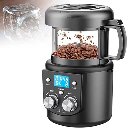 Automatic Small Hot Air Coffee Roasting Machine - 1400W Coffee Bean Roaster for Home Baking with Automatic Cooling, 80-100g Capacity