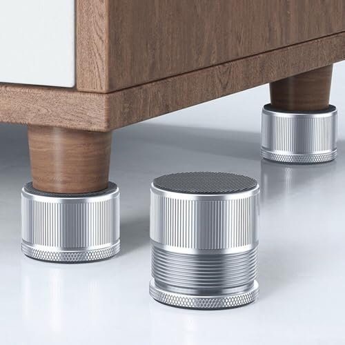 Betterhöhungen, Aluminiumlegierung, verstellbare Möbel-/Betterhöhungen, robuste Tischbeinverlängerung, Erhöhungen, Elefantenfüße, Stuhl, Sofa, Couch, Schreibtisch, Erhöhungen (4 Stück, grau)