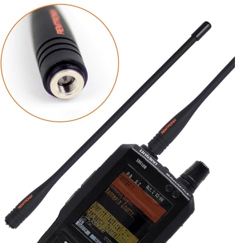 Antena para radios de escáner policial | Remtronix 920S | Tipo de extremo SMA | 400-480MHz y 700~900 MHz UHF digitales, analógicas y troncalizadas | Látigo flexible de 9 pulgadas | Aumenta la