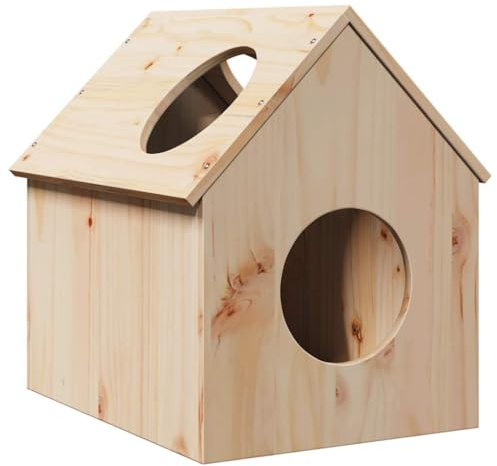 vidaXL Casa para Gatos Madera Maciza Pino 41x50x50 cm