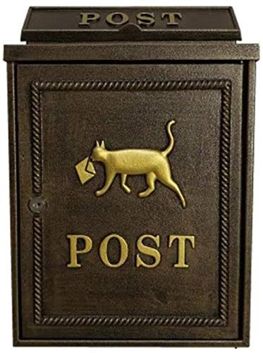 ASerZenith Cassetta Postale Invia Posta Cassetta delle Lettere Europea per Esterni Antipioggia Villa Parete Color Rame Antico Cassetta delle Lettere 28,4x12,5x41 cm