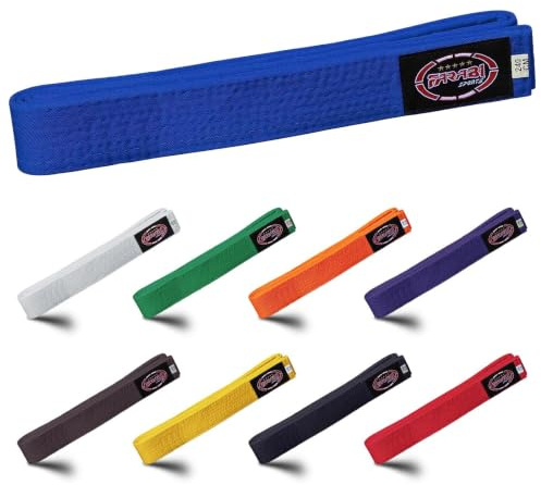 Farabi Sports Cinturón de Karate Múltiples Colores Cinturones de Karate Judo Karate Artes Marciales Cinturones de Taekwondo (Blue, 320-cm)