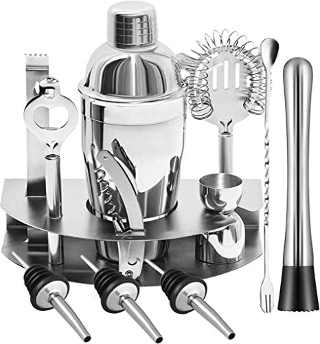 Cocktail Shaker Set,12 Piece Bartender Kit Bar Tool with Bar Accessories,Stainless Steel Martini Mixer, Drink Mixing Spoon