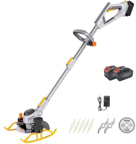 Cortacésped eléctrico inalámbrico, 3 en 1, plegable, rotativo, con batería de litio, diseño de empuje manual para reparación de césped de jardín