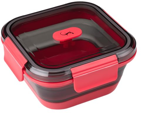 Lurch Frischhaltebox Silikon 700 ml frozen pink – Faltbar und Auslaufsicher - Lunchbox für unterwegs