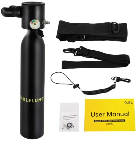 DAOHHFO Mini bouteille de plongée 0,5 l - Portable - Avec réservoir d'oxygène de 5 à 10 minutes de plongée - Équipement de plongée Mini Scuba Diving