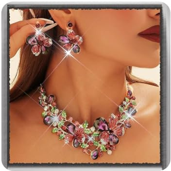 Ushiny Glitzer Schmuck Damen Creole Bunt Glitzer Ohrschmuck für Damen