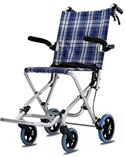 Silla de ruedas plegable ultraligera para un fácil viaje y movilidad, silla de transporte portátil para espacios compactos