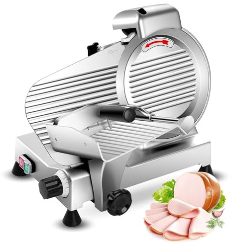 300mm Commercial Meat Slicer 240W Copper Motor, 0-13mm Adjustable Thickness w/Auto Sharpener - Frozen Beef Mutton Ham Cutter