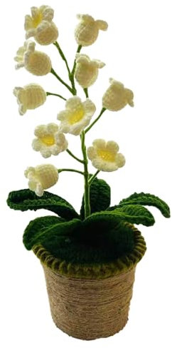 fkngcp Lily of Valley Lamp, Lampada a Fiori all'Uncinetto, 10 Teste di Fiori luci notturne, Finto Giglio di Decorazioni per Valle per Regalo, Compleanno, San Valentino, Arredamento della scrivania