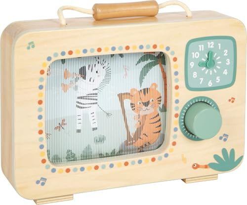 Small Foot Boîte à Musique Télévision « Safari », certifié FSC® 100%, à partir de 24 Mois, 12735