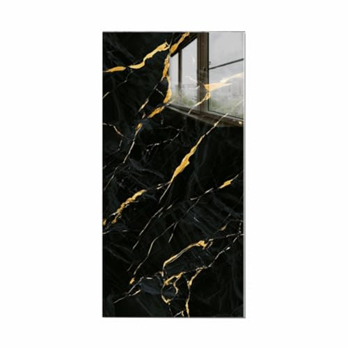 Klebefliesen Küche 10 Stück, 60X30 cm Fliesenaufkleber - Vergoldeter Stein | Wandfliesen Selbstklebend, PVC Wandpaneele für Küche Badezimmer Schlafzimmer Wohnzimmer