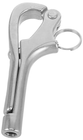 Abaodam Mosquetón de Acero Inoxidable 8 MM Autoblocante para Cuerda de Barco Grillete de Liberación Rápida Resistente para Uso Marino Gancho de Ancla Seguro para Vela Kayak y Pesca