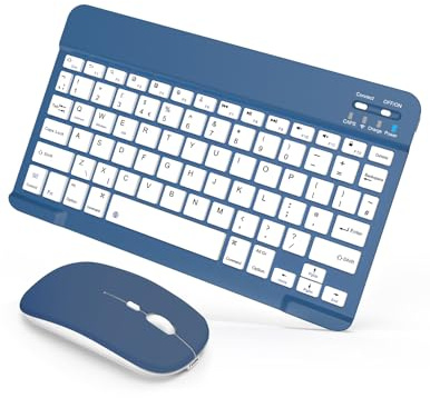 SOPPY Portable Bluetooth Keyboard and Mouse Combo, Rechargeable, UK Layout | Slim & lightweight design | 3-device switching | Long battery life | Plug & play wireless mouse | Multi-OS compatibility