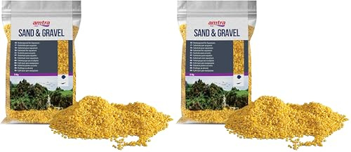 Amtra Wave Gravier Quartz Ceramisé pour Aquariophilie, Jaune, 5 kg (Lot de 2)