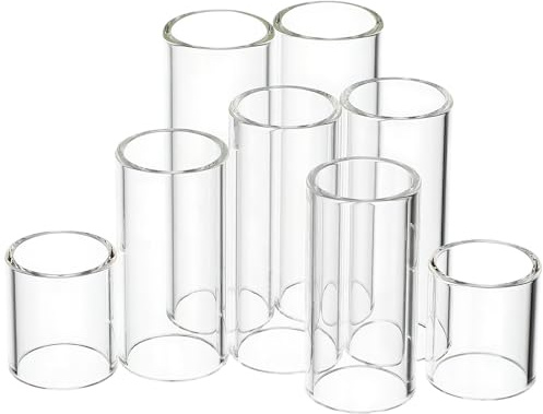 TOYANDONA Glass Guitar Slides Set with Enriched Audio 8pcs for Acoustic Guitar and Finger Protection and Utmost Comfort, Smooth Solid Slide Bars for Music Studio Accessories