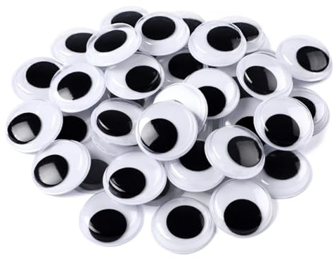 Selbstklebende Wackelaugen, 500 Stück Schwarz Wackelaugen Selbstklebend 15mm Kunststoff Kulleraugen Selbstklebend für DIY Handwerk Dekoration | Bewegliche Kunststoffaugen mit Kleberücken für DIY Handwerk Karten Spielzeug Scrapbooking und kreative Deko