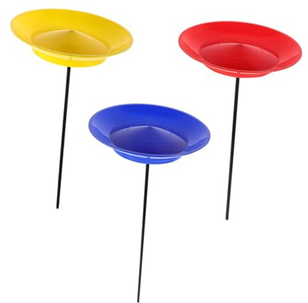 YARNOW Set 3 Piatti da Giocoleria con Bastoni per Spettacoli Circensi e Allenamento Sensoriale, Attrezzatura Leggera e Resistente per Coordinazione e Performance di Gruppo