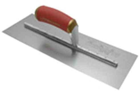 Llana alisadora PermaShape de Marshalltown, forma plana, con mango Durasoft, acero inoxidable, perfecta para yeseros y escayolistas, 356x121 mm