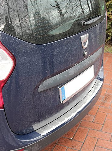 RECAMBO Ladekantenschutz Edelstahl kompatibel für Dacia LODGY | ab 2012 - matt gebürstet mit Textur - Styling und Schutz für die Stoßstange