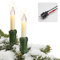 Hellum Weihnachtsbaum Lichterkette aussen Made in Germany, 11,2m beleuchtet, 15 weiße Schaftkerzen, Clip, Weihnachtsbaumbeleuchtung aussen, klar Glühfaden, Kabel schwarz teilbarer Stecker <59lm 845006