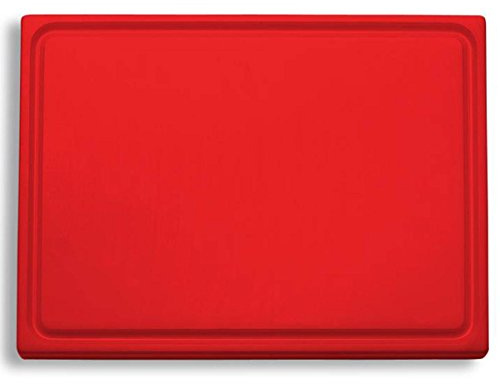 Dick großes Schneidebrett - HACCP rot - beidseitig verwendbar - mit Saftrinne - zum hygienischen schneiden, tranchieren, zerteilen, portionieren | ne - zum hygienischen schneiden, tranchieren, zerteilen, portionieren