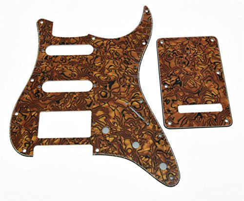 Kaish Gitarren-Schlagbrett und -Rückplatte Strat HSS, Tremolo-Abdeckung, Tigerstreifen
