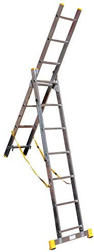 7 Rung 2 Section Stair Combi-All-in-One Extension Ladder, Step Ladder & Free Standing Ladders