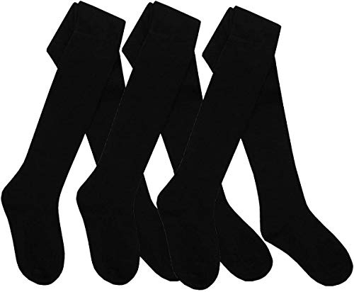 I2I Childrens 3 Pair Girls Tights Back to School Plain Coloured Cotton Rich New, Green - 3 Pairs, 9-10 UK
