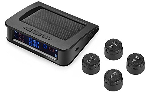 ZEEPIN Universal Solar Power TPMS Drahtloses TPMS Reifendruckkontrollsystem mit 4 externen Sensoren