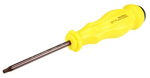 sourcing map Torx Destornillador, T20 Seguridad Magnético Estrella Destornillador con 3 S2 Eje y Antideslizante Amarillo Mango
