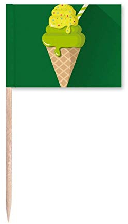 Palillos de helado verde Matcha para decoración de fiestas
