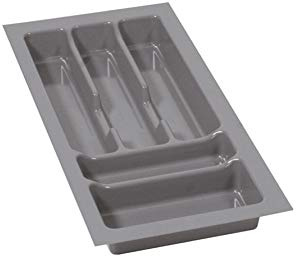 ALUSFERA Besteckkasten für Schubladen 30cm – Schubladen Organizer mit Fächeraufteilung – Hochwertiger Schubladen Organizer Küche für Mehr Ordnung – Anpassbar und leicht zu reinigen - 230x490mm Silber