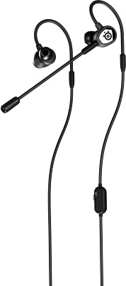 SteelSeries Tusq Écouteurs Intra-Auriculaires de Jeu Mobiles – Double Microphone avec Perche Amovible – Design Ergonomique à Suspension – pour téléphone Portable, Noir