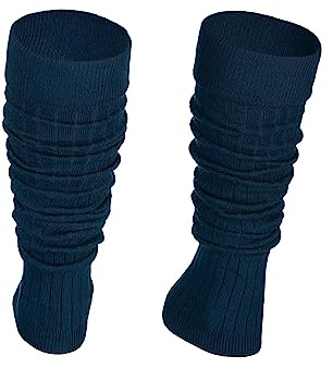 Ateena Calentadores Modernos para Ballet, Baile, Aeróbico Deportivo, Calentar, Calientapiernas de la Pierna de Algodón para Mujer, Talla única, Azul marino