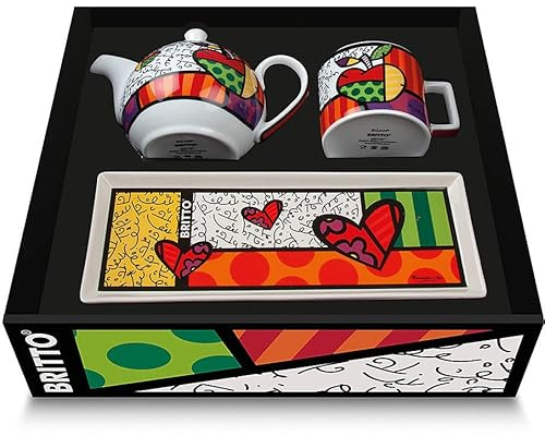 Egan Set Teekanne, Cappuccino Tasse und Tablett Kollektion Britto Icons. Artikel aus mehrfarbigem Porzellan. Die Referenz ist PBTSET/1ME