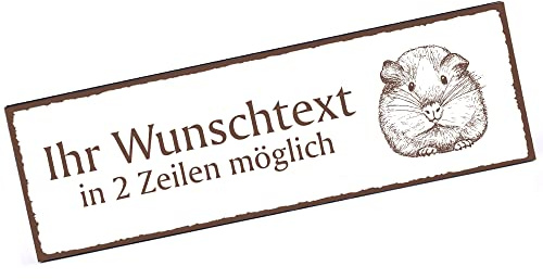 Türschild Meerschweinchen Namensschild personalisiert mit Gravur- 150mm x 50mm - selbstklebend