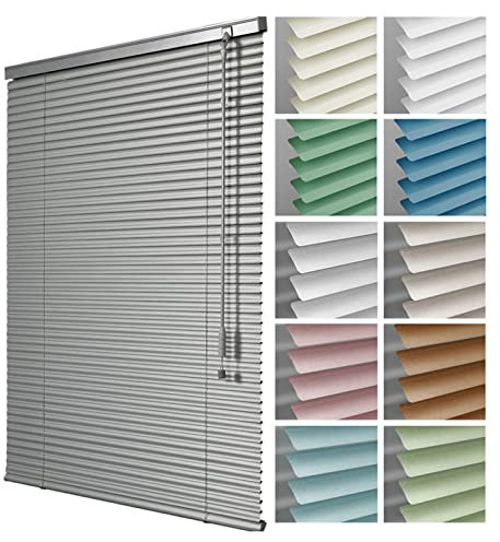 ZXCASDF Alu Jalousie,Aluminium Fensterjalousie Lamellen Metall,Faltrollo Jalousette Wandmontage Deckenmontage,Licht- und Blendschutz - für Fenster und Tür,Anpassbar,W140xH300cm/55x118in