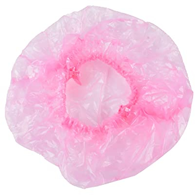 ccHuDE 100 Stück Kunststoff-Duschhauben, transparent, elastisch, groß, dick, Spa-Hut, Reisen, Hotel, Haarbehandlungskappen für Friseursalon, Zuhause