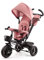 Kinderkraft AVEO Dreirad ab 9 Monate bis 25 kg, Kinderdreirad mit schubstange, Kompakte zusammenklappen, drehbarer Sitz, ausklappbarem Verdeck mit sonnenschutz, Getränkehalter korb im set, Rosa