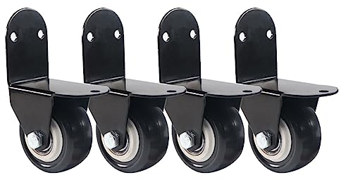 JOCCOS 4 Stück L-förmige Halterungsrollen, 2'' Möbelrolle, mit Schrauben, 120 kg Tragfähigkeit, for Kinderbetten, Blumenständer, Schreibtische